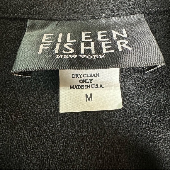 Eileen Fisher Women’s Lightweight Black Wool Coat Jacket. Size Medium - Picture 5 of 6